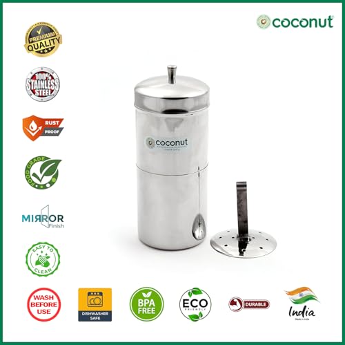 Image 3 of coconut Stainless Steel Filter Coffee Maker 400ml