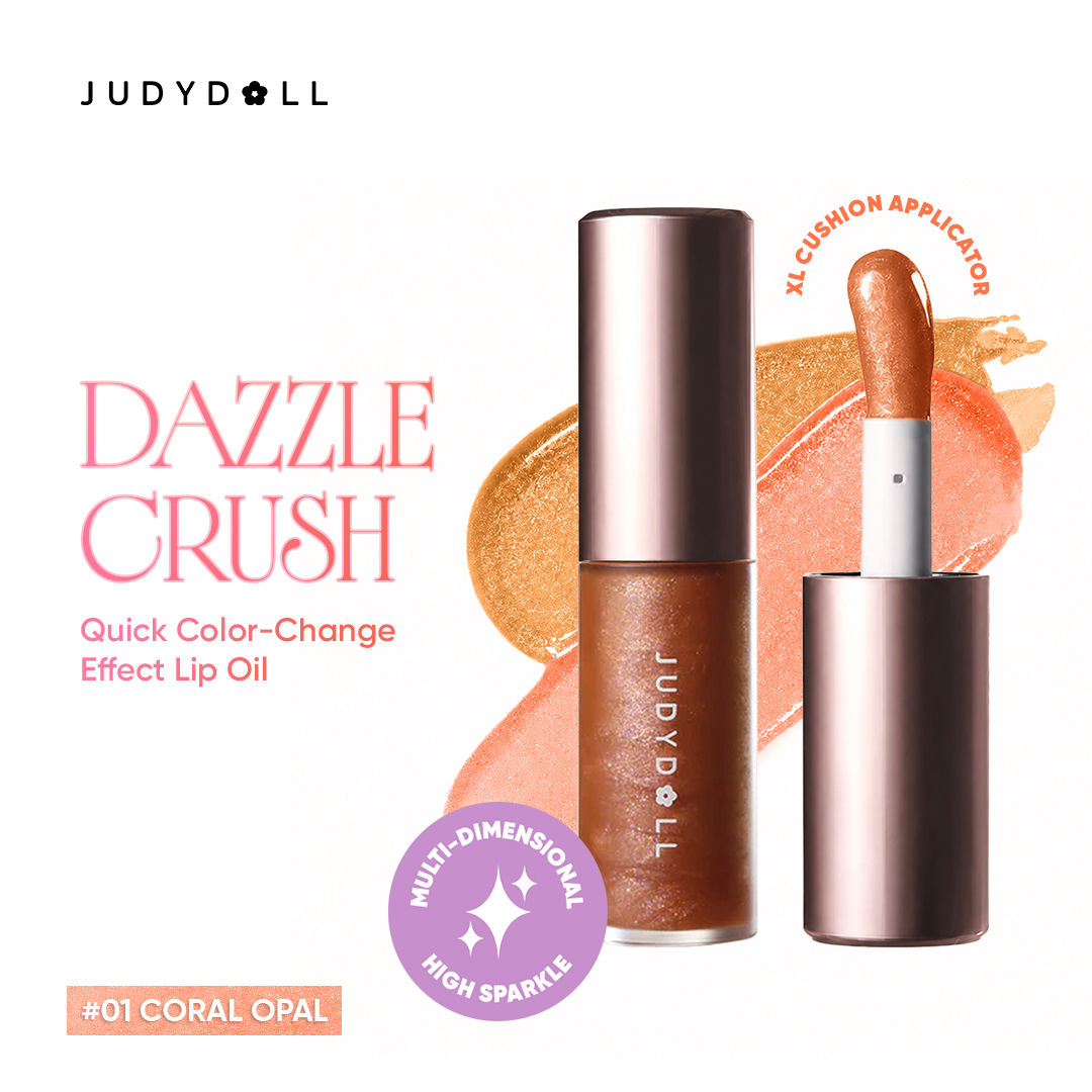 Image 3 of 7 ml / 01 Coral Opal / Pack of 1 for the product JUDYDOLL Dazzle Crush Lip Oil