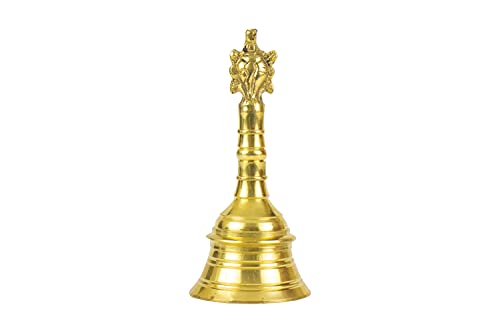 Image 1 of Default Title for the product Spillbox Traditional Brass Bell/Worship For Temple Home -6" Inch Shankchakra (1)