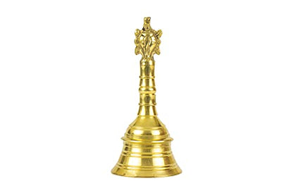 Image 1 of Default Title for the product Spillbox Traditional Brass Bell/Worship For Temple Home -6" Inch Shankchakra (1)