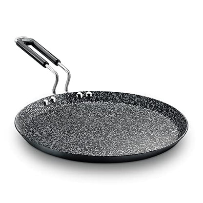 Image 1 of 27 cm for the product Prestige Durastone Hard Anodised 6 Layer Non-Stick Omni Tawa, 27 cm (Black)