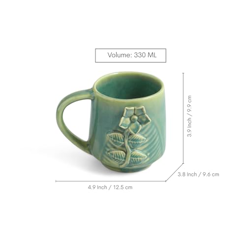 Image 7 of ExclusiveLane Sage Serenity Ceramic Coffee Mug Set of 2 330 ml