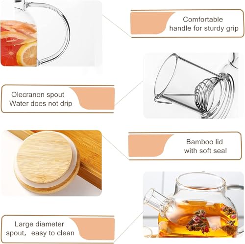 Image 7 of Jinelza Glass Teapot Stovetop Safe 1000ml