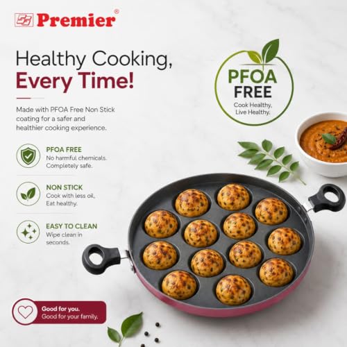 Image 3 of PREMIER Non-Stick Paniyaram Pan 12 Cavity