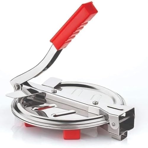 Image 1 of Chapati, Puri, Papad & Khakhra for the product 1Pc Stainless Steel 6.5 Inch Roti & Puri Maker Press Manual Hand Press Roti Maker with Handle for Chapati, Papad & Khakhra Heavy Duty Cast Iron with Stainless Steel Plates (Chapati, Puri, Papad & Khakhra)