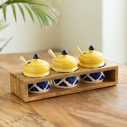 Image 1 of Default Title for the product ExclusiveLane Moroccan Ceramic Pickle Jars Set