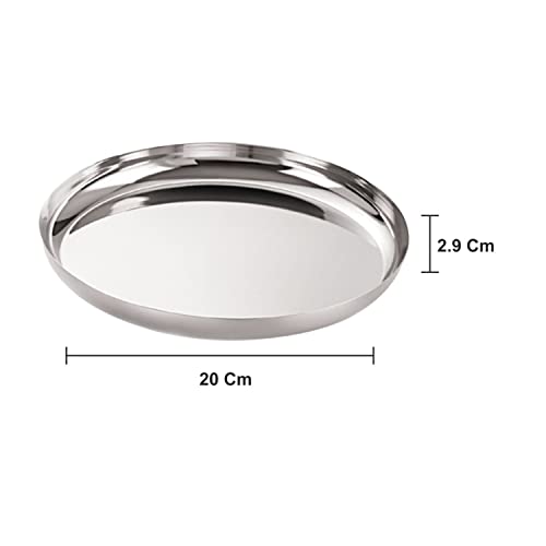 Image 5 of neelam Stainless Steel 9, 18 Gauge J.K Khumcha Thali, 20.5 cm