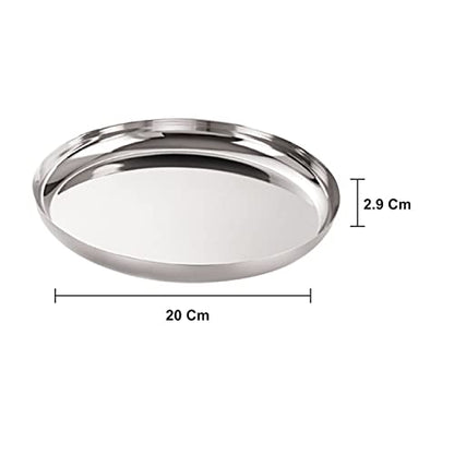 Image 5 of neelam Stainless Steel 9, 18 Gauge J.K Khumcha Thali, 20.5 cm
