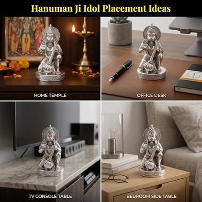 Image 5 of Dev Aastha 999 Silver Plated Hanuman Idol 7 Inch