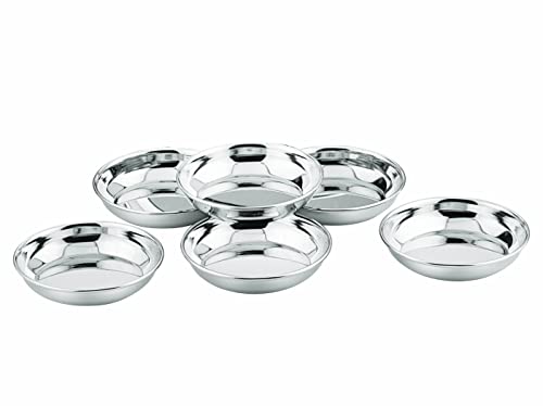 Image 1 of Default Title for the product neelam Stainless Steel Prem Small Halwa Plate 14 cm Set of 6