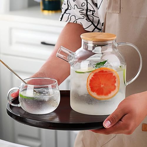 Image 6 of Jinelza Glass Teapot with Wooden Bamboo Lid 1800ML
