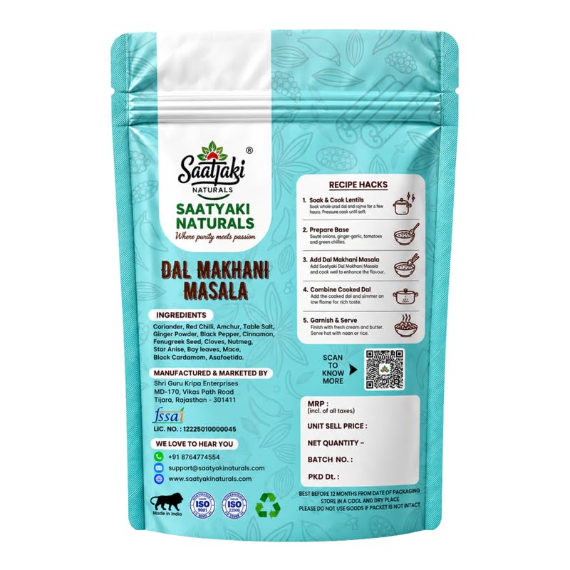 Image 6 of SAATYAKI NATURALS Dal Makhani Masala