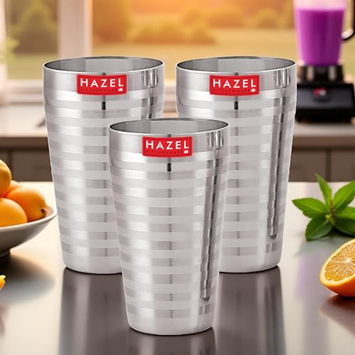 Image 16 of Set of 3 / Designer Lassi Glass, 750 ML for the product HAZEL Stainless Steel Glasses