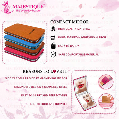 Image 5 of Majestique Compact Hand Mirror, Leatherette Texture For Men And Women
