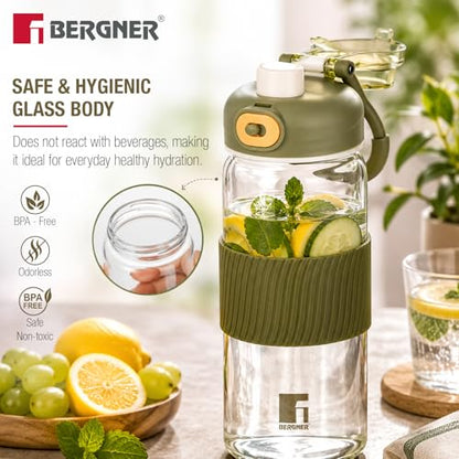 Image 7 of BERGNER Borosilicate Glass Water Bottle 600ml