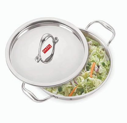 Image 20 of Triply Kadhai and Steel Lid / 5800 ml for the product HAZEL Triply Stainless Steel Kadhai