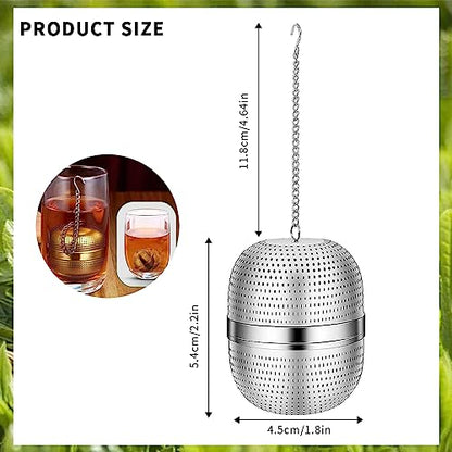 Image 2 of Supvox Tea Infuser with Chain & Drip Tray 304 SUS 2.1" Fine Mesh Strainer