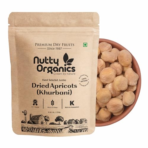 Image 1 of Default Title for the product NUTTY ORGANICS Dried Apricots Jardalu 500 Gm