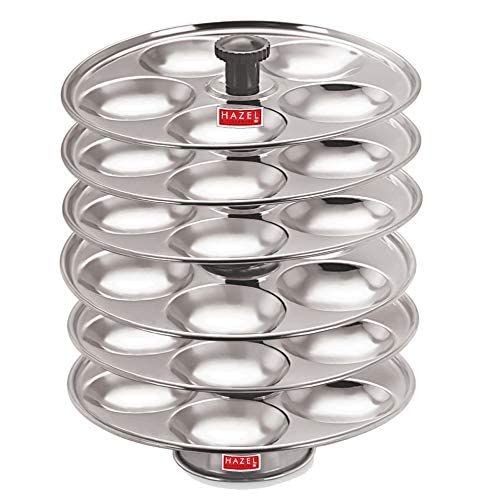 Image 5 of HAZEL Stainless Steel Medium Idli Plate with Stand, 6-Rack Plates, 30 Idlis