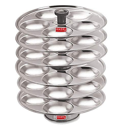 Image 5 of HAZEL Stainless Steel Medium Idli Plate with Stand, 6-Rack Plates, 30 Idlis