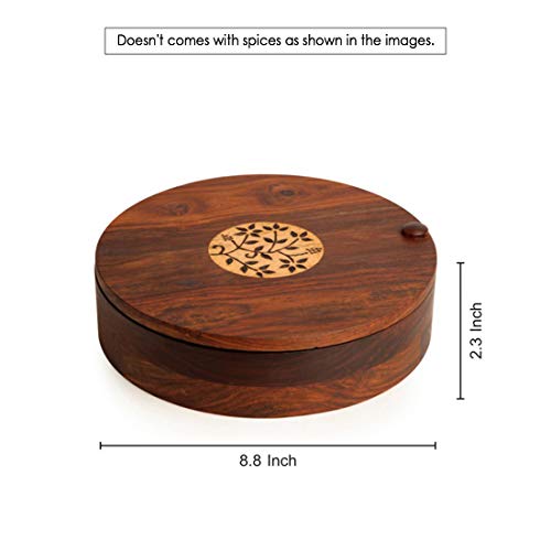 Image 12 of ExclusiveLane Sheesham Wooden Spice Box for Kitchen