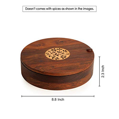 Image 12 of ExclusiveLane Sheesham Wooden Spice Box for Kitchen