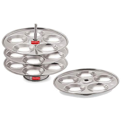 Image 2 of HAZEL Stainless Steel Medium Idli Plate with Stand, 4-Rack Plates, 20 Idlis