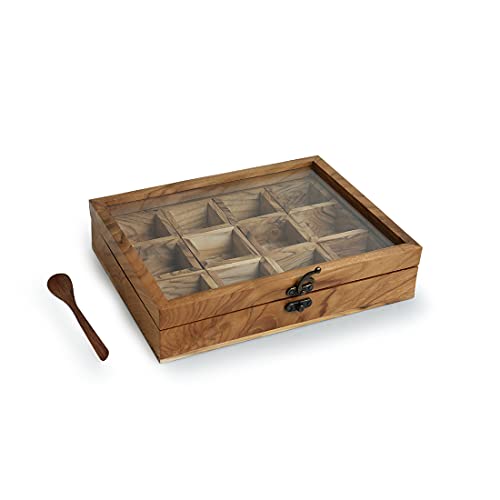 Image 7 of ExclusiveLane Medley of Masalas Wooden Spice Box for Kitchen (12 Detachable Containers, Each Container: 50 gram)