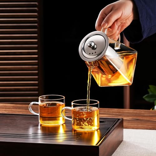 Image 5 of Jinelza Pyramid Shape Borosilicate Glass Tea Pot with Infuser 750ml