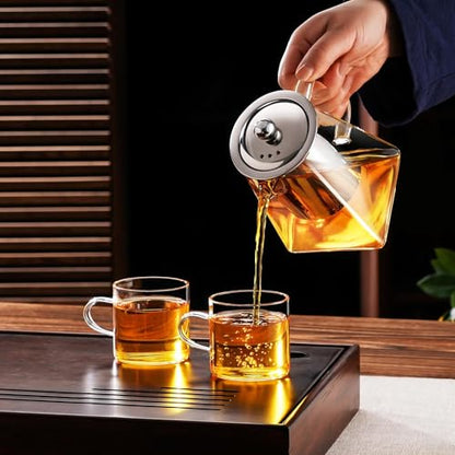 Image 5 of Jinelza Pyramid Shape Borosilicate Glass Tea Pot with Infuser 750ml