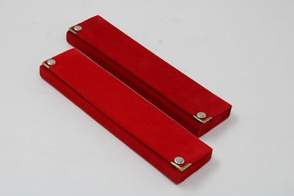 Image 4 of atorakushon Velvet Jewelry Box Necklace Chain Box Ring Earring Half Set Box Travelling Wedding Organizer Pack of 4 (Red)