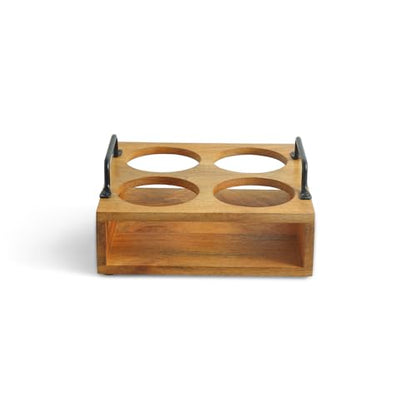 Image 5 of ExclusiveLane 'The Hut' Ceramic Pickle Jars for Dining Table With Spoon & Wooden Holder (Set Of 4, Non-Airtight, 280 ml) | Pickle Jar With Spoon Achar Jar Set Achar Container Set for Dining Table|