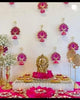 Image 1 of Default Title for the product Wall Decor Lotus (16 Pcs) With Jhumki Style Hanging for Home, Diwali, Wedding and Festival Decoration | MDF Lotus Hangings | Latkan