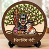 Image 1 of Default Title for the product Shivling Nandi Wooden Murti for Home Mandir, Prayer Room, Table Top Decor & Spiritual Gifting - 5x5 Inch