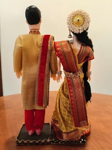 Image 6 of Breeze Handicrafts Plastic Doll Couple Statue for Bommalu Koluvu Home Decor and Showpiece Idol Navratri Gift for Women (Wedding Couple Doll 5)