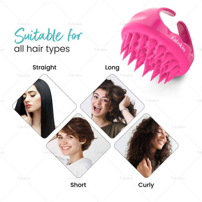 Image 4 of Fabskin Hair Scalp Massager & Shampoo Hair Brush - Pink