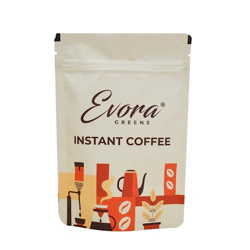 Image 1 of Pack of 1 for the product Evora Greens Classic Instant Coffee | Arabica & Robusta Blend | Strong Aroma & Smooth Taste | Hot, Cold & Black Coffee | Makes ~50 Cups | 200g Glass Jar