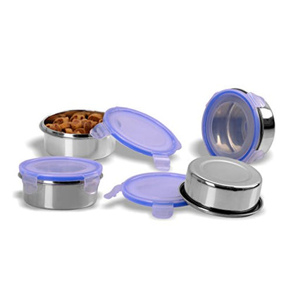 Image 5 of Sumeet Stainless Steel Airtight & Leak Proof L&L Containers Set, Size 350ML -4Pc, Silver