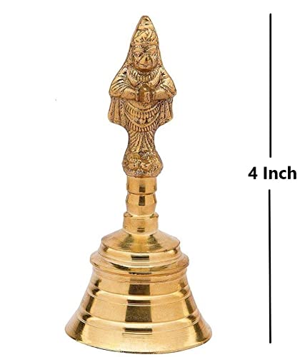 Image 2 of Uapan Metalcraft Brass Pooja Puja Hanuman Bell Ghanti, For Pooja Purpose