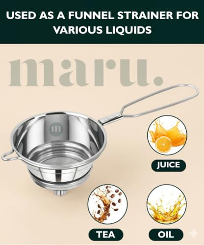 Image 5 of MARU Steel Strainer/Chai Channi Set of 2 pcs (Large & Medium)