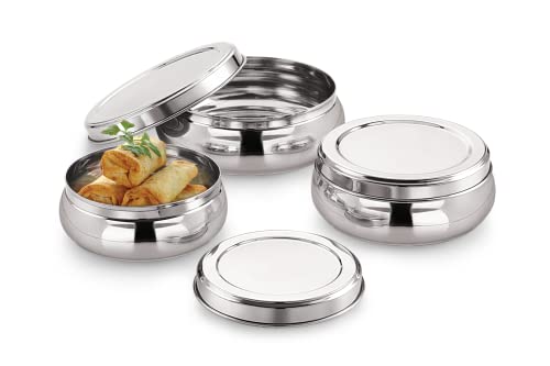 Image 5 of neelam Stainless Steel Puri Belly Dabbas Canister 550 ml