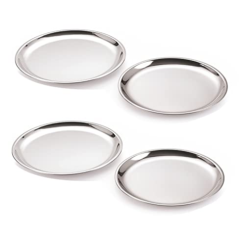 Image 1 of Default Title for the product neelam SNCT011P Stainless Steel Plate China 25.5 cm Set of 4