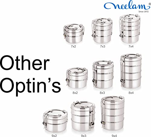 Image 6 of neelam Clipper Stainless Steel Tiffin Box Set, 2-Pieces, 1500 ml