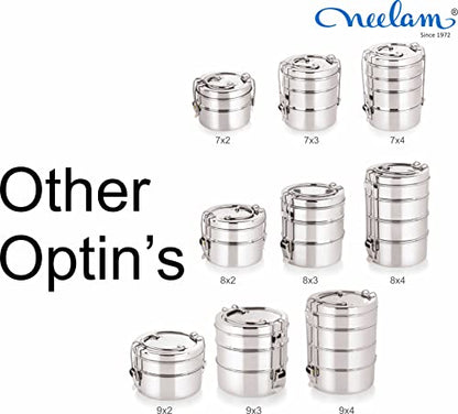 Image 6 of neelam Clipper Stainless Steel Tiffin Box Set, 2-Pieces, 1500 ml