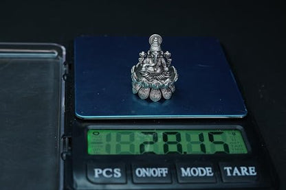 Image 6 of Dista Silvers Antique Lotus Ganesh Right Trunk Sitting 28.15G