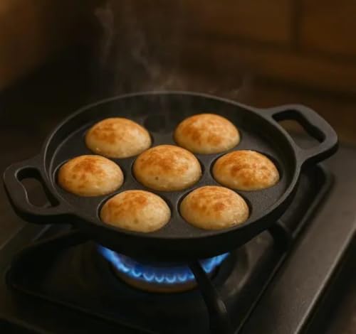 Image 5 of Generic Cast Iron Paniyaram Pan with 9 Cavities
