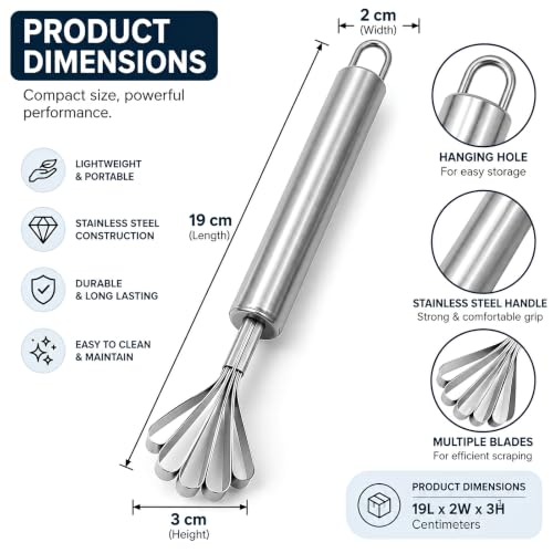 Image 3 of SHREESHANN Stainless Steel Multipurpose Creative New Scraper Digger Grater Slicer Portable Kitchen Knife Tool for Coconut Peeling Removing Scales from Fish (Pack of 1)