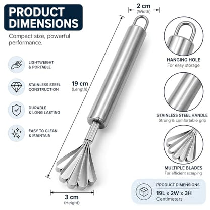 Image 3 of SHREESHANN Stainless Steel Multipurpose Creative New Scraper Digger Grater Slicer Portable Kitchen Knife Tool for Coconut Peeling Removing Scales from Fish (Pack of 1)