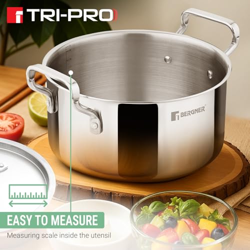 Image 7 of BERGNER Tripro Tri-Ply Cook and Serve Casserole with Lid 3.5 litres