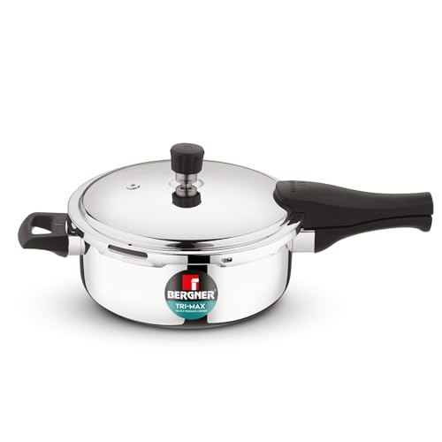 Image 2 of 3.5 Litres for the product BERGNER Trimax Triply Stainless Steel Pressure Pan 3 Liters